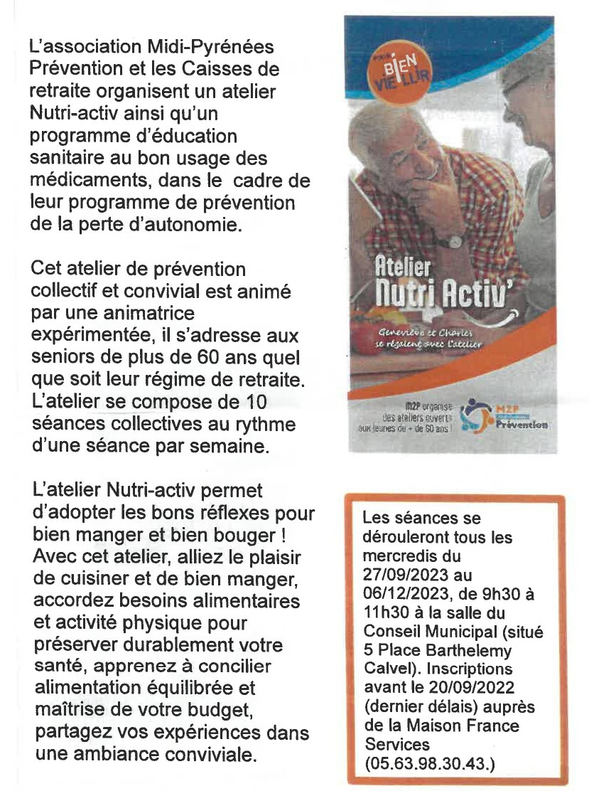 Atelier nutri activ