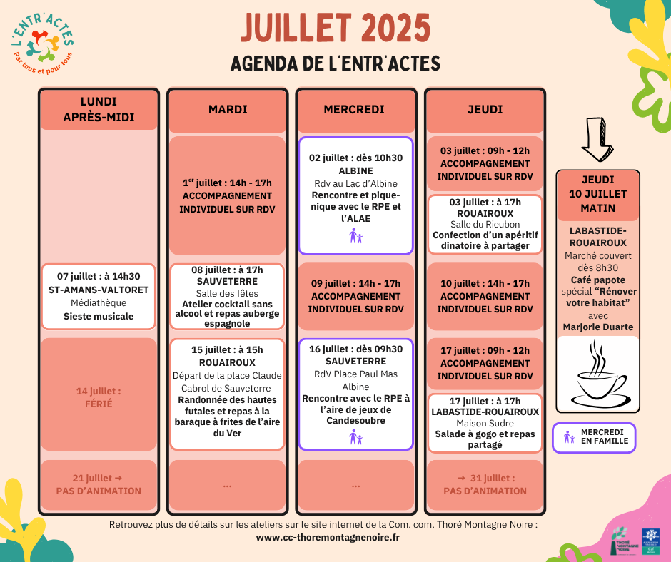 Agenda de juillet