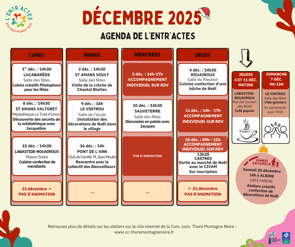 agenda décembre