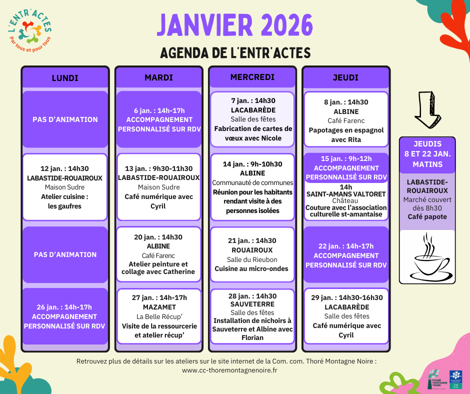 agenda janvier