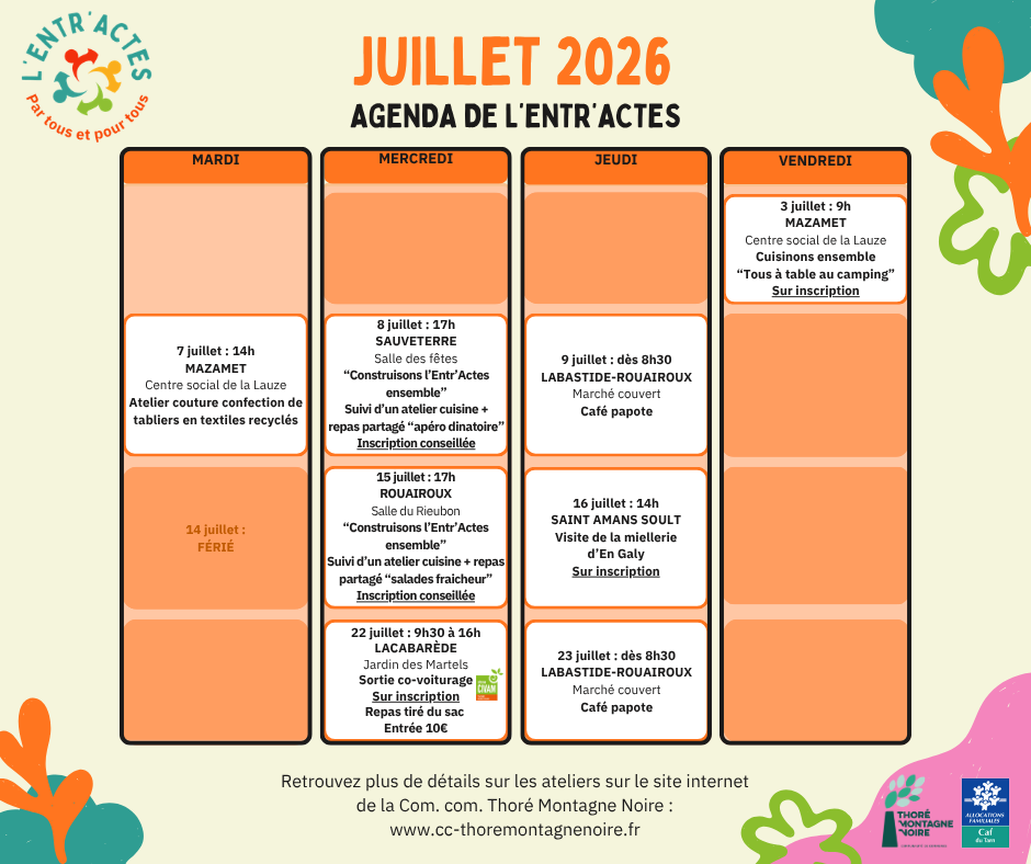 Agenda de juillet