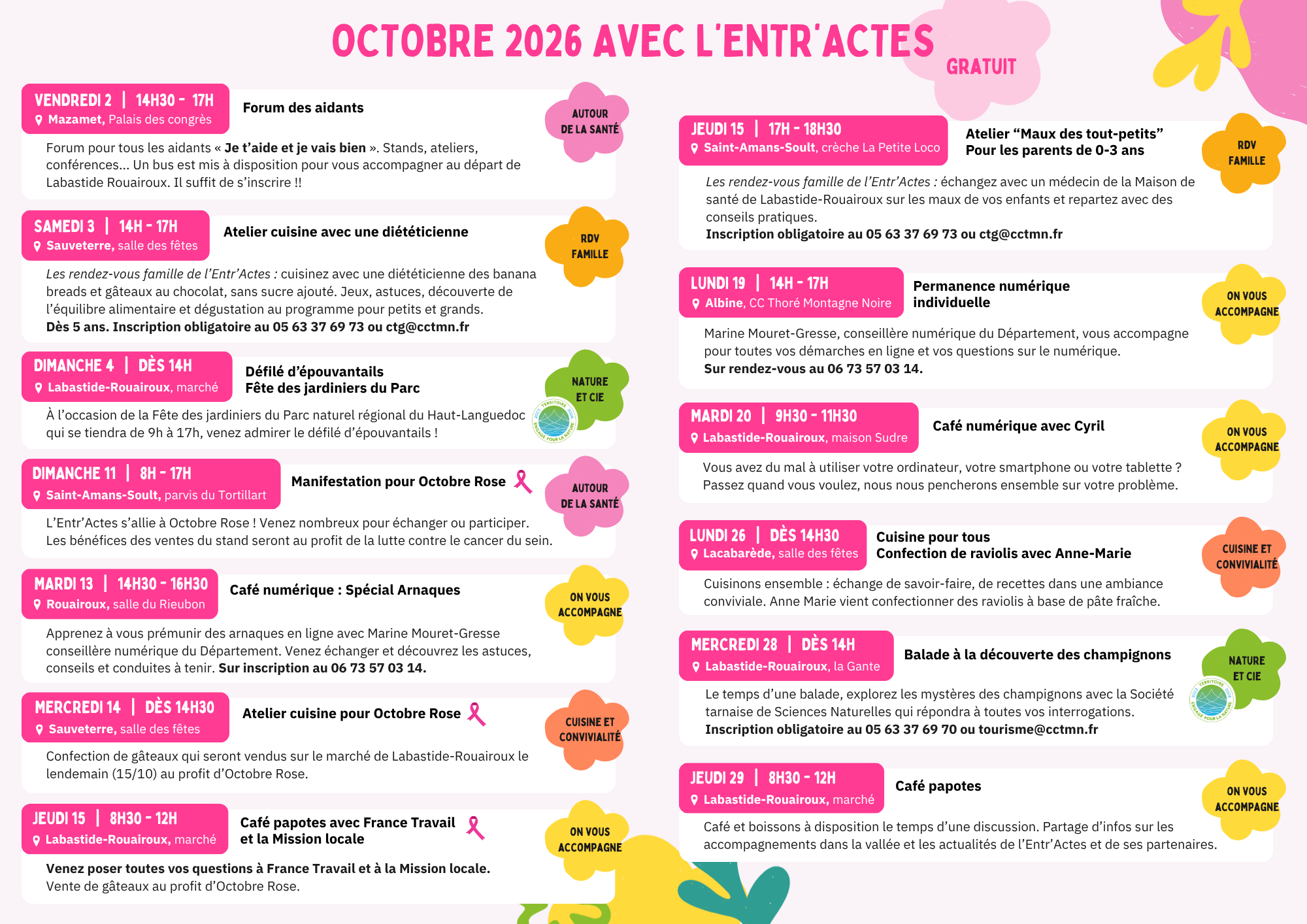 agenda octobre