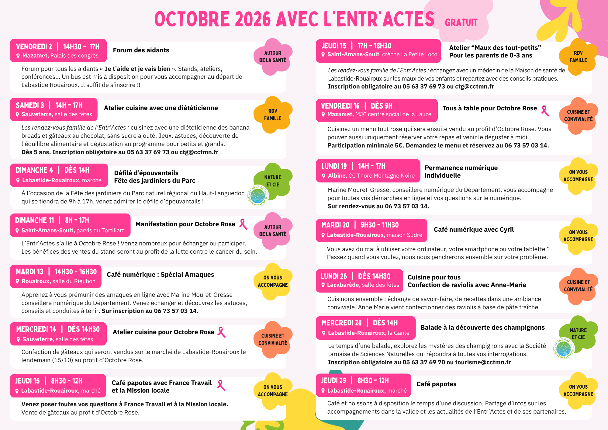 Agenda octobre